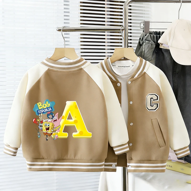 Winter Clothing Cute - SpongeBob SquarePants Baseballjas Leuke Cartoon Geborduurde