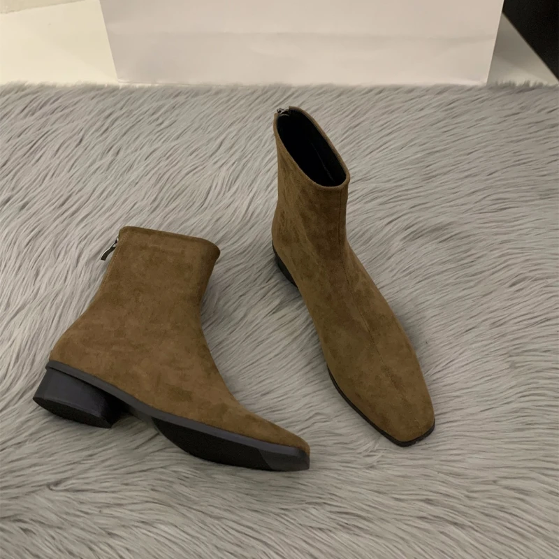 Winter Clothing Korea - Perzikkleurige nude laars met rits aan