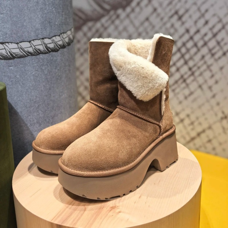 Winter Clothing Korea - Dames Snowboots Mode Suède Casual Halfhoge