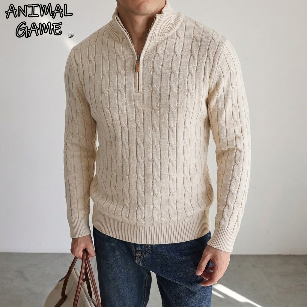 Nieuwe heren kabelgebreide hal - Wool Blend Coat recensie en prijs