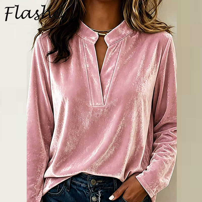Mode fluwelen blouse dames shi - Winter Clothing Girls recensie en prijs