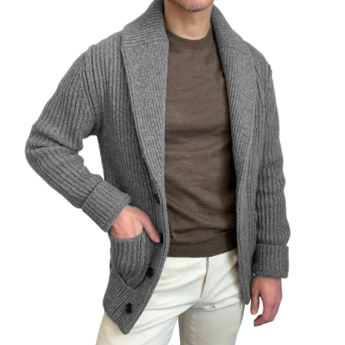 Herensweaters Vest Revers Lang - Wool Blend Coat recensie en prijs