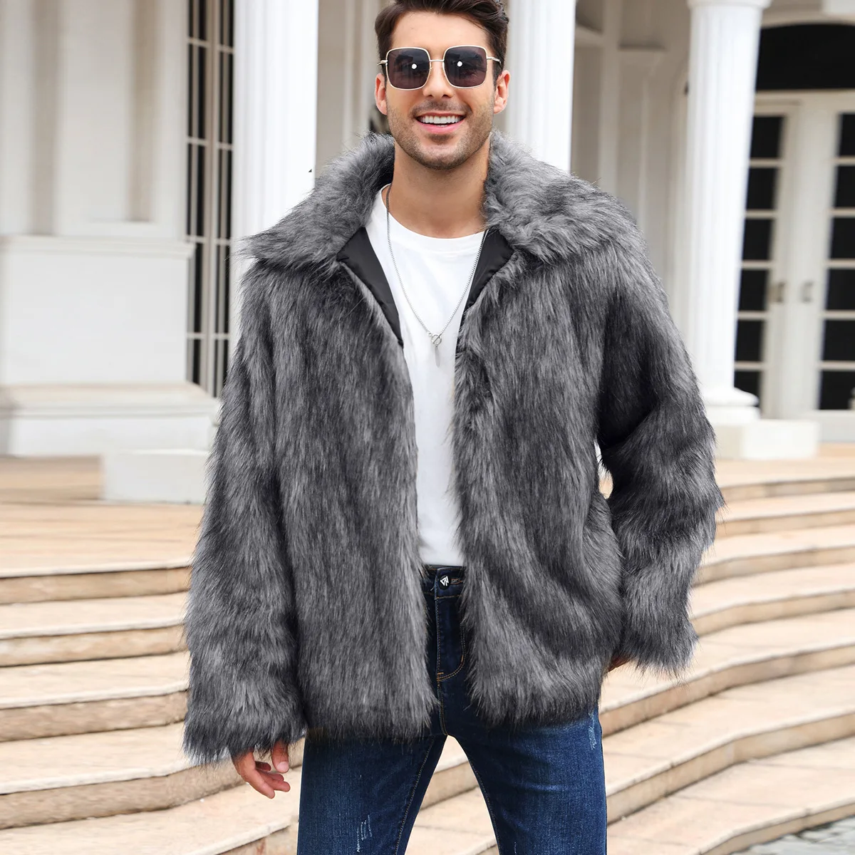Mannen Faux Vossenbont Jas Jas - Winter Clothing Cute recensie en prijs