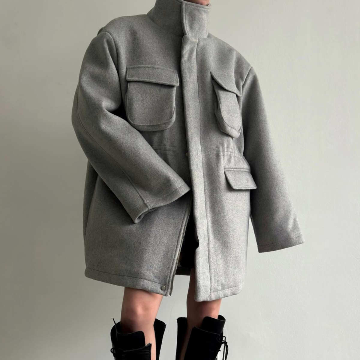 IG Dames Utility-jas met hoge  - Wool Blend Coat recensie en prijs